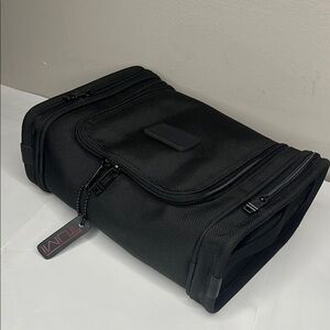 Tumi Black Nylon Toiletry Bag with Zip Compartments